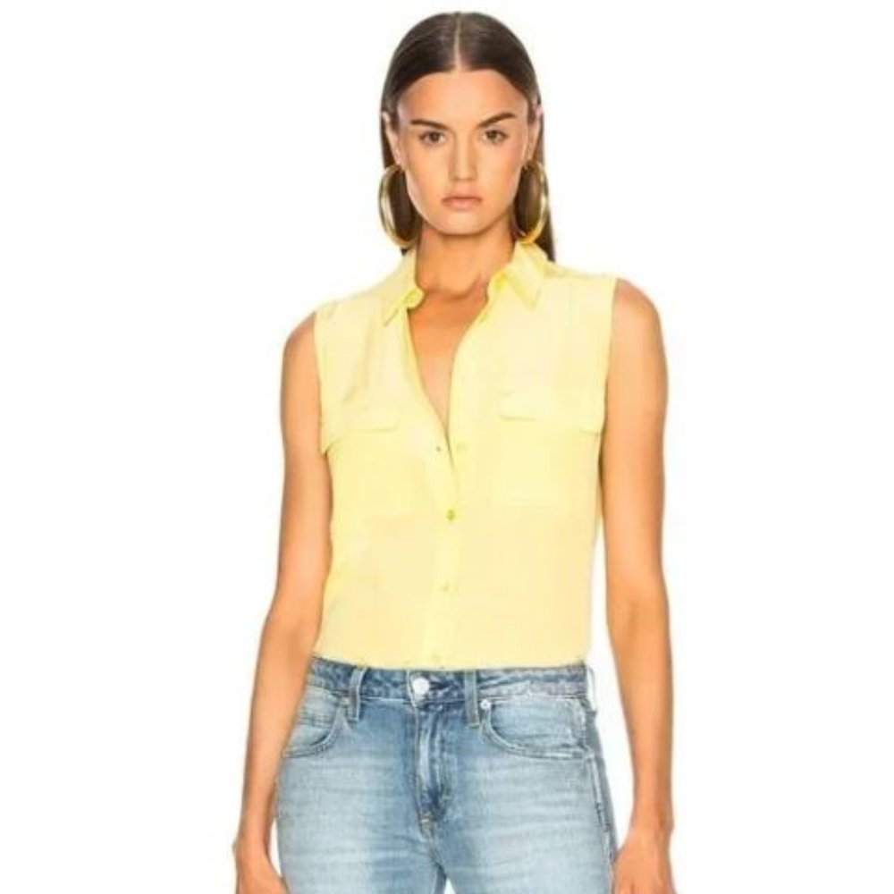Yellow Silk Equipment Blouse